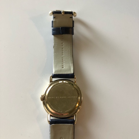 Marc by Marc Jacobs Gold & Blue Leather Watch